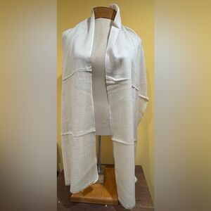Pashmina muffler soft cream color straight from the weaver - 72”/14.5”